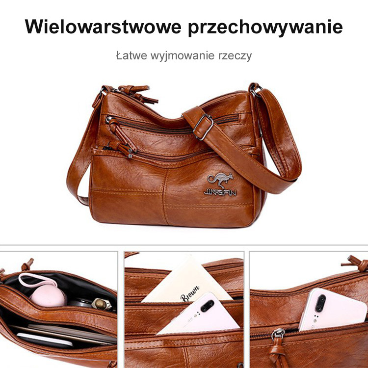 Stylowa damska torba z miękkiej skóry