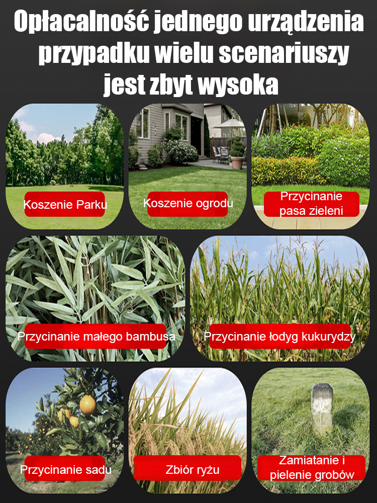 【Koniec z kablami!】Przecina gałęzie jak zapałki! 8 głowic w zestawie poradzi sobie z każdym chwastem.	30 dni na testy. Nie pasuje? Pełny zwrot wpłaty.	