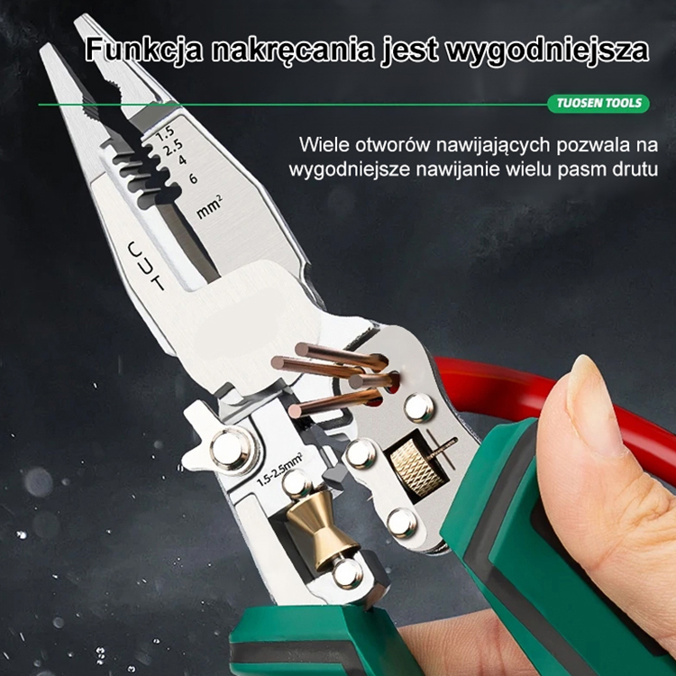 【Jedne szczypce zamiast dziesięciu narzędzi】Wielofunkcyjne szczypce do mierzenia i ściągania izolacji, używane przez firmy inżynierii energetycznej!