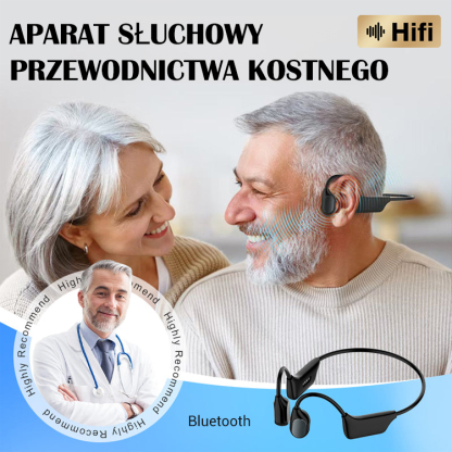 【A tiszta hallás világa】Słuchawki Bluetooth z przewodnictwem kostnym jako aparat słuchowy
