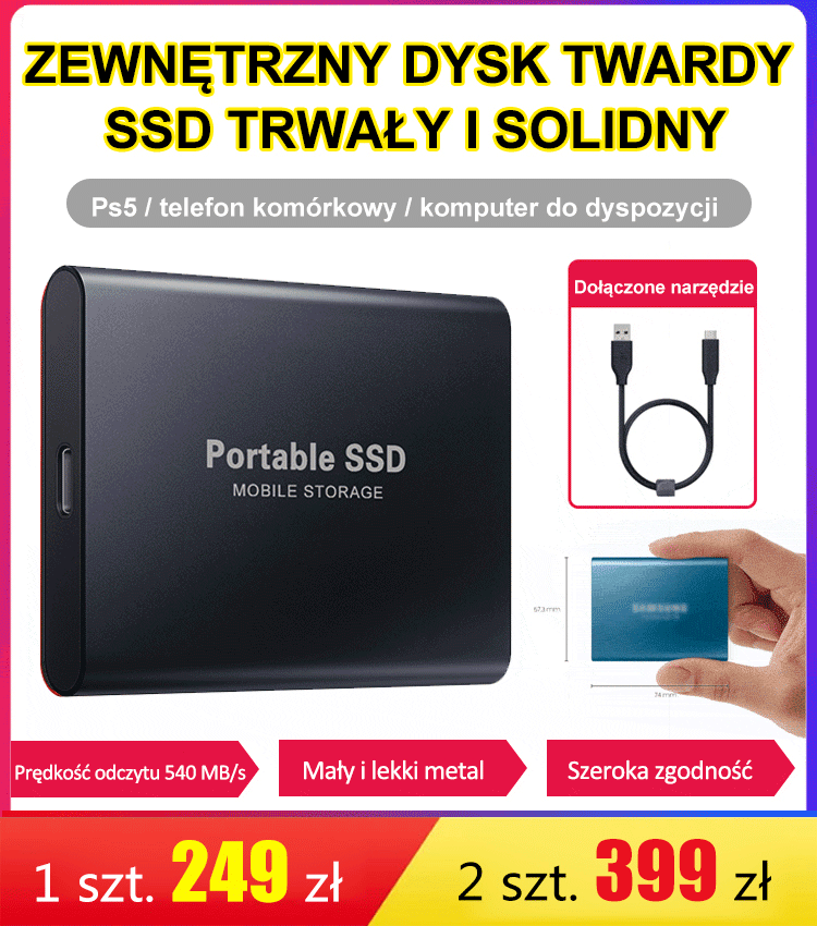 Przenośny dysk półprzewodnikowy o pojemności 4 TB