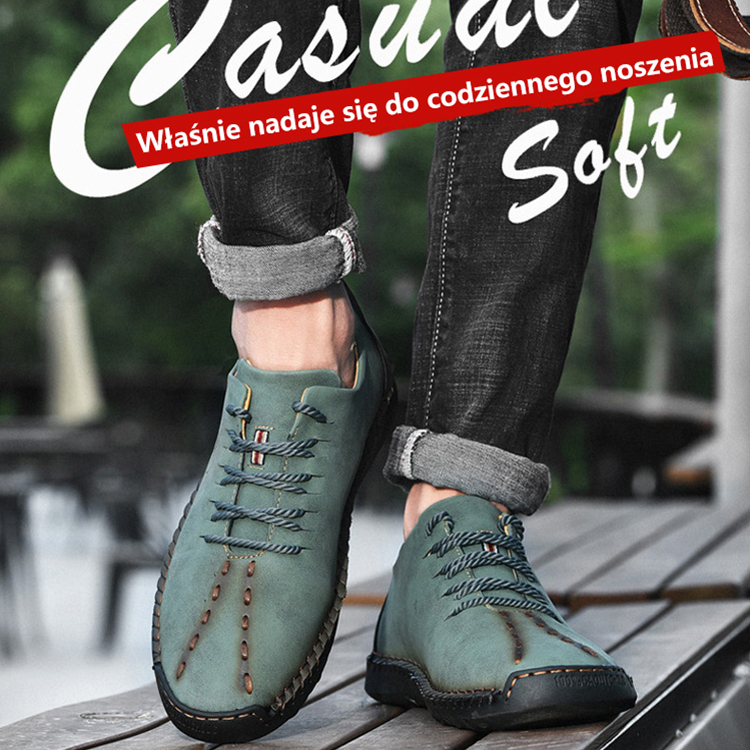 Niskie buty ręcznie robione skórzane
