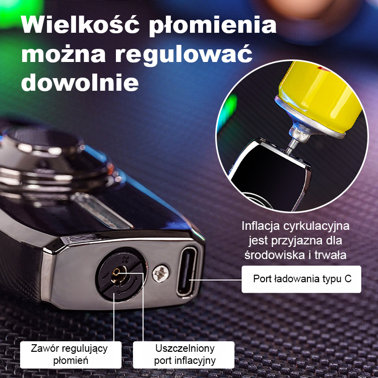 【Bezpłatna wersja próbna】【Wielokolorowe Efekty Świetlne】Metaliczna Inteligentna Zapalniczka Sterowana Głosem