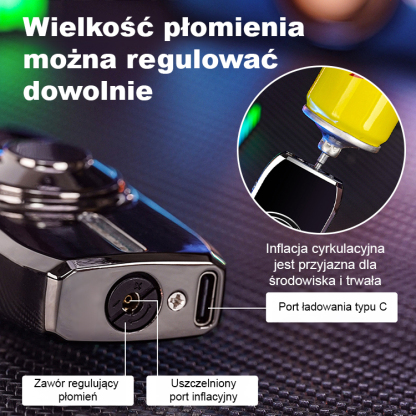 【Bezpłatna wersja próbna】【Wielokolorowe Efekty Świetlne】Metaliczna Inteligentna Zapalniczka Sterowana Głosem