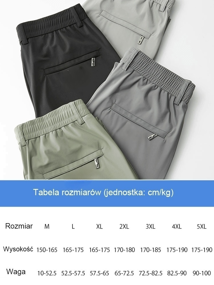 Ultracienkie, oddychające spodnie z jedwabiu lodowego