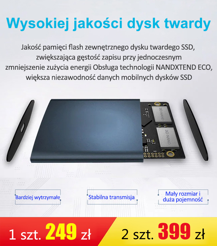 Przenośny dysk półprzewodnikowy o pojemności 4 TB