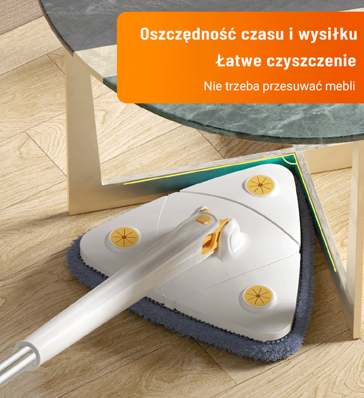 Samoczynnie wyciskany i suchy mop trójkątny na mokro