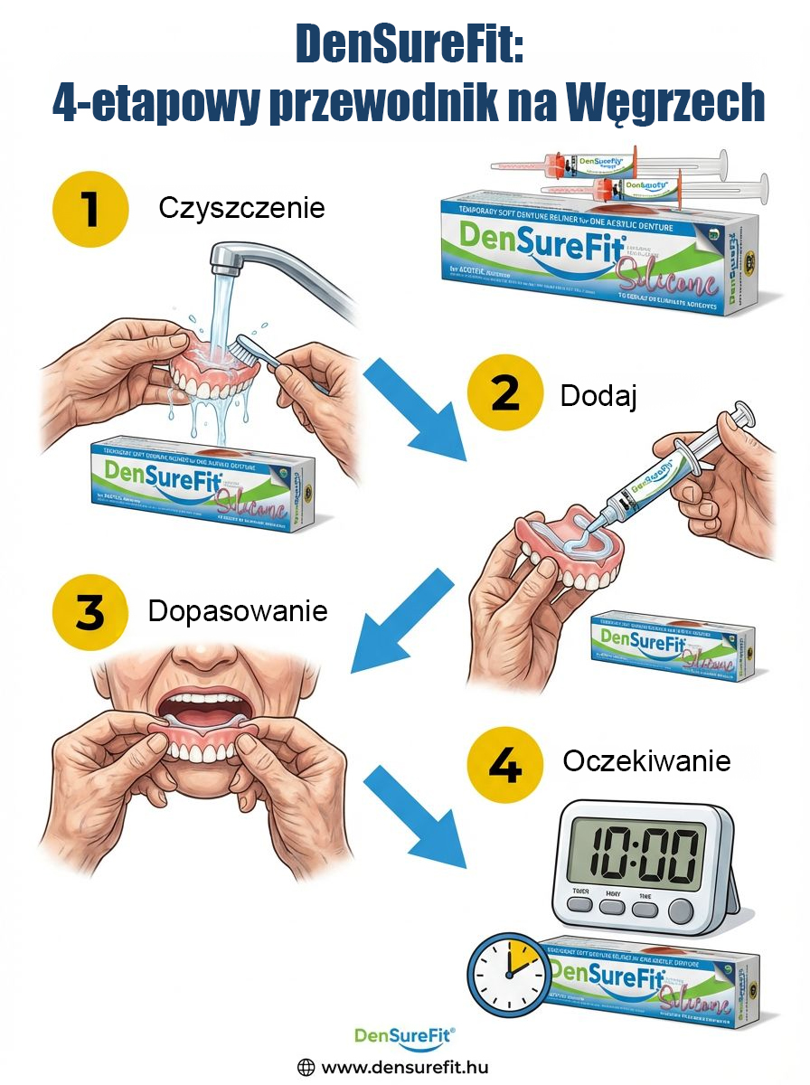Odzyskaj Pełną Swobodę Uśmiechu! 🦷 Masz dość luźnych protez i chemicznego smaku kleju? Odkryj innowacyjną silikonową wkładkę, która trwale i bezpiecznie stabilizuje Twoją protezę.