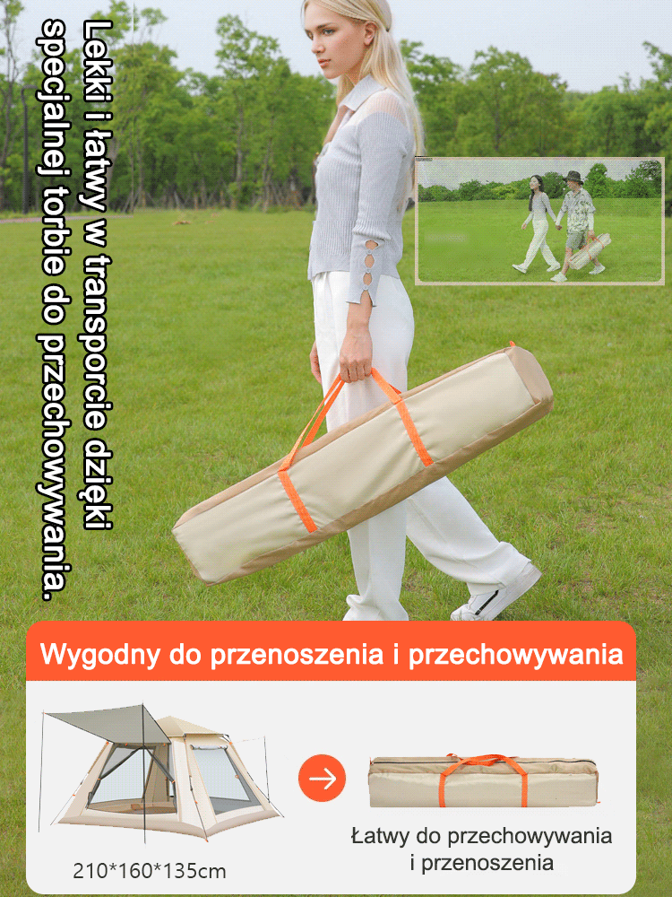 W pełni automatyczny, szybko otwierający się namiot kempingowy