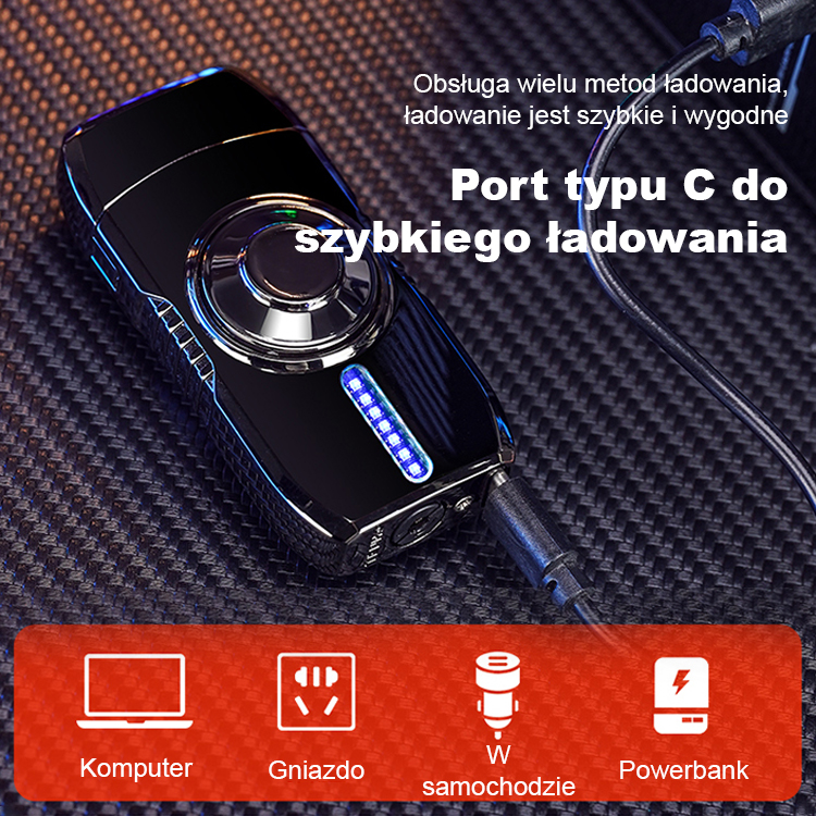 【Bezpłatna wersja próbna】【Wielokolorowe Efekty Świetlne】Metaliczna Inteligentna Zapalniczka Sterowana Głosem