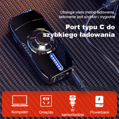 【Bezpłatna wersja próbna】【Wielokolorowe Efekty Świetlne】Metaliczna Inteligentna Zapalniczka Sterowana Głosem