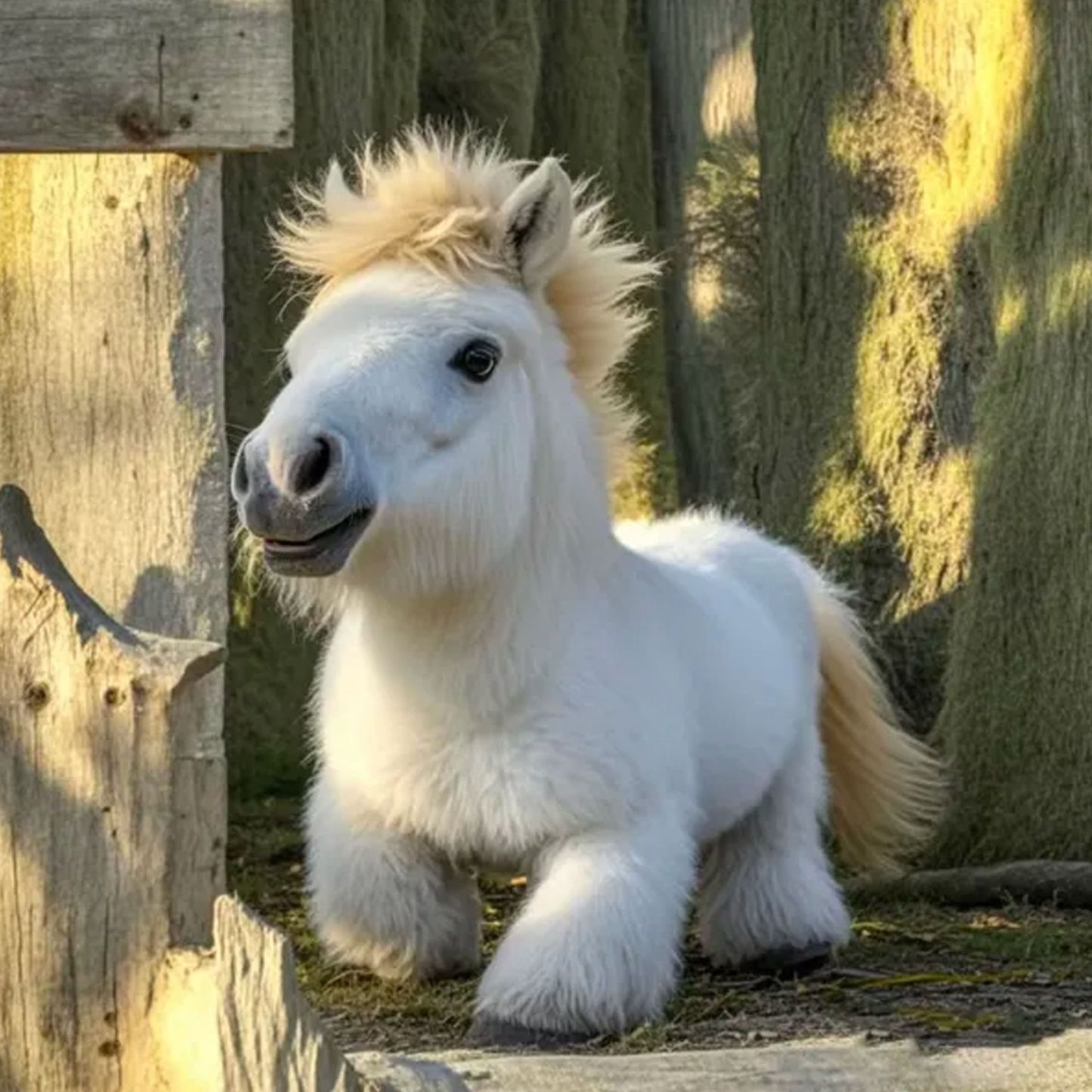 Robot pluszowy kucyk 🐴 Realistyczny design, prawdziwe końskie futro, 