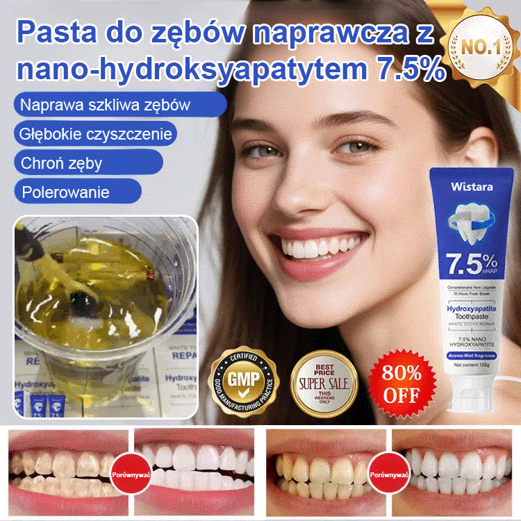 【Przełom w higienie jamy ustnej】✨Innowacyjna pasta z nHAp odbudowuje mikrouszkodzenia szkliwa i redukuje nadwrażliwość.