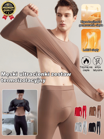 【Zapomnij o warstwach!】Męski ultracienki zestaw termoizolacyjny 🔥Styl i komfort do -20°C.