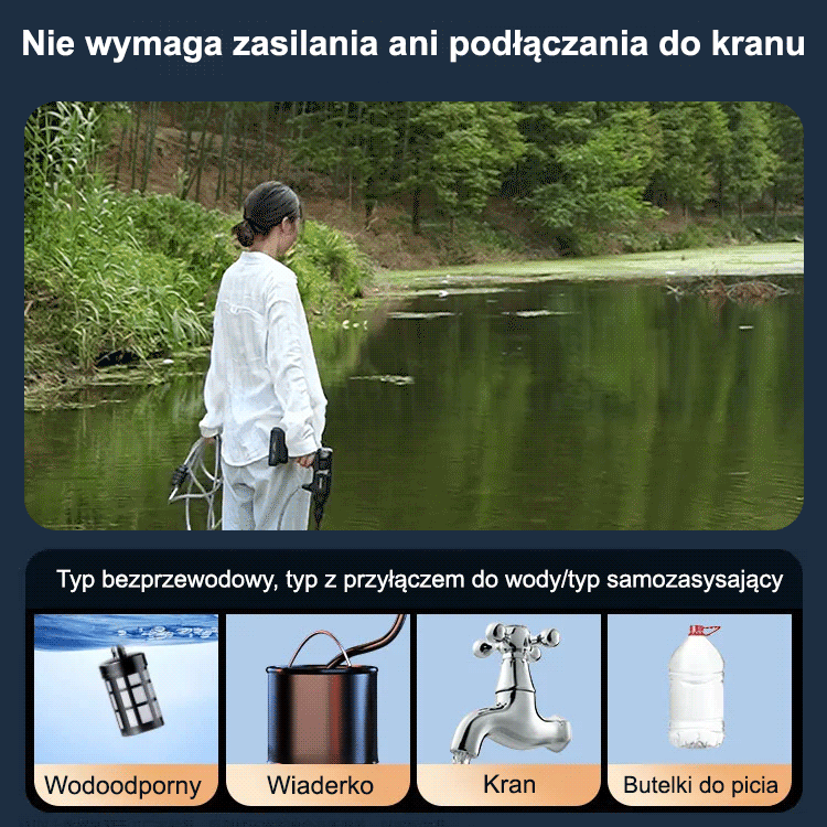 Wysokociśnieniowa myjka samochodowa z akumulatorem litowym z Niemiec🚗💦 Mocny silnik, strumień wody o zasięgu 20 metrów, pojazd można wyczyścić w 5 minut