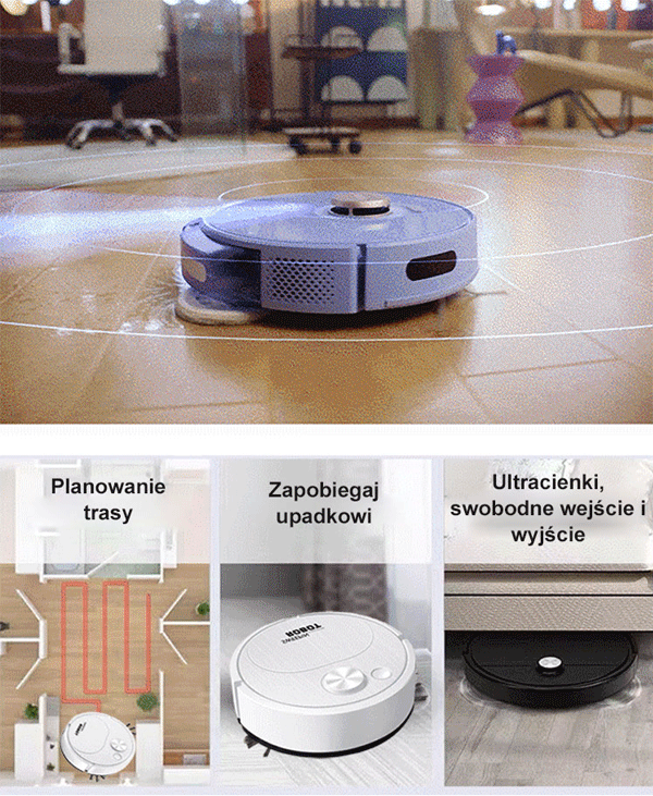 W pełni automatyczny inteligentny robot zamiatający