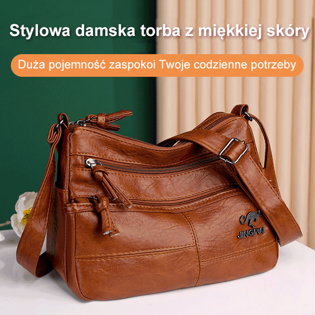 Stylowa damska torba z miękkiej skóry