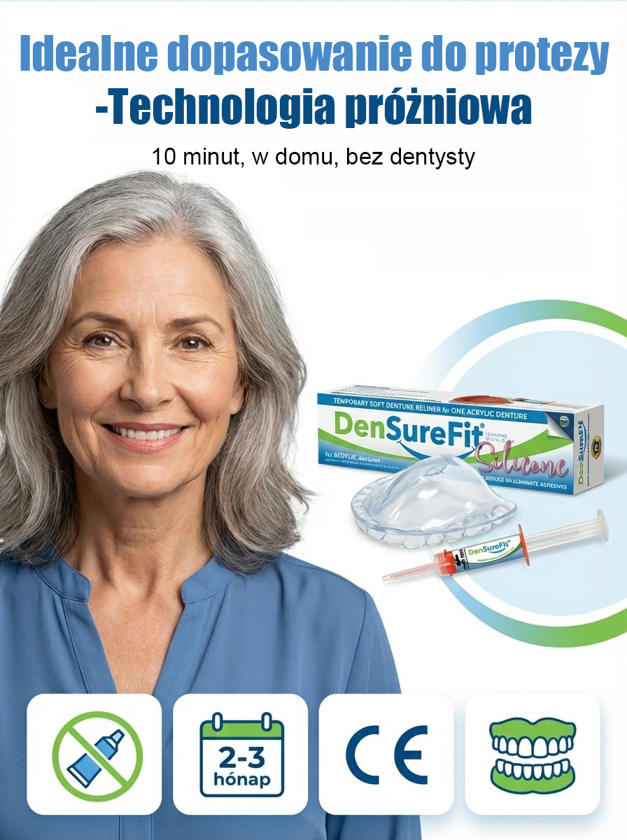 Odzyskaj Pełną Swobodę Uśmiechu! 🦷 Masz dość luźnych protez i chemicznego smaku kleju? Odkryj innowacyjną silikonową wkładkę, która trwale i bezpiecznie stabilizuje Twoją protezę.