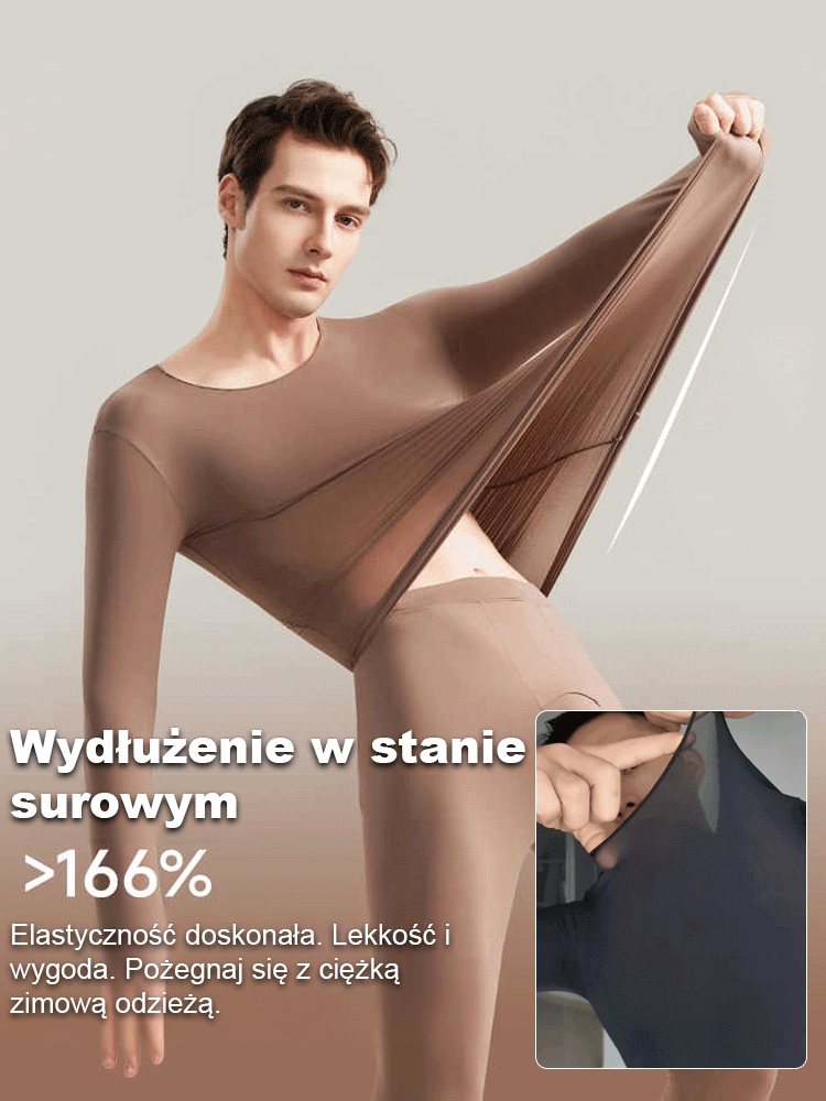 【Zapomnij o warstwach!】Męski ultracienki zestaw termoizolacyjny 🔥Styl i komfort do -20°C.