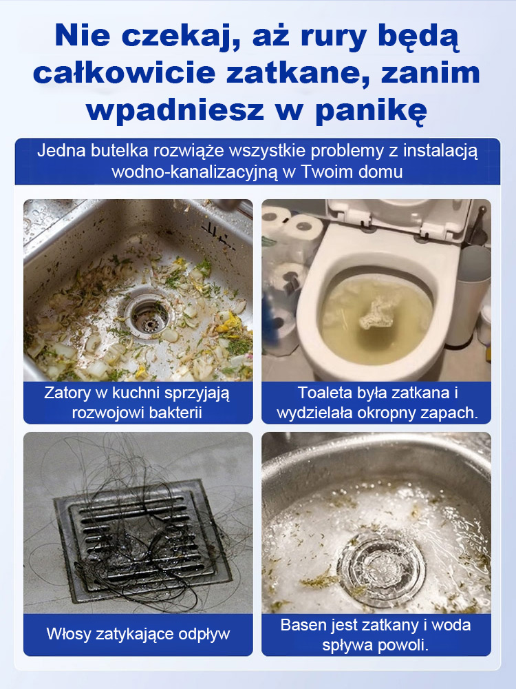 【🚫 Zatkane rury? Jedna szklanka udrażniacza odpływów i udrożnia je w 5 minut!】✅ Łatwy w użyciu