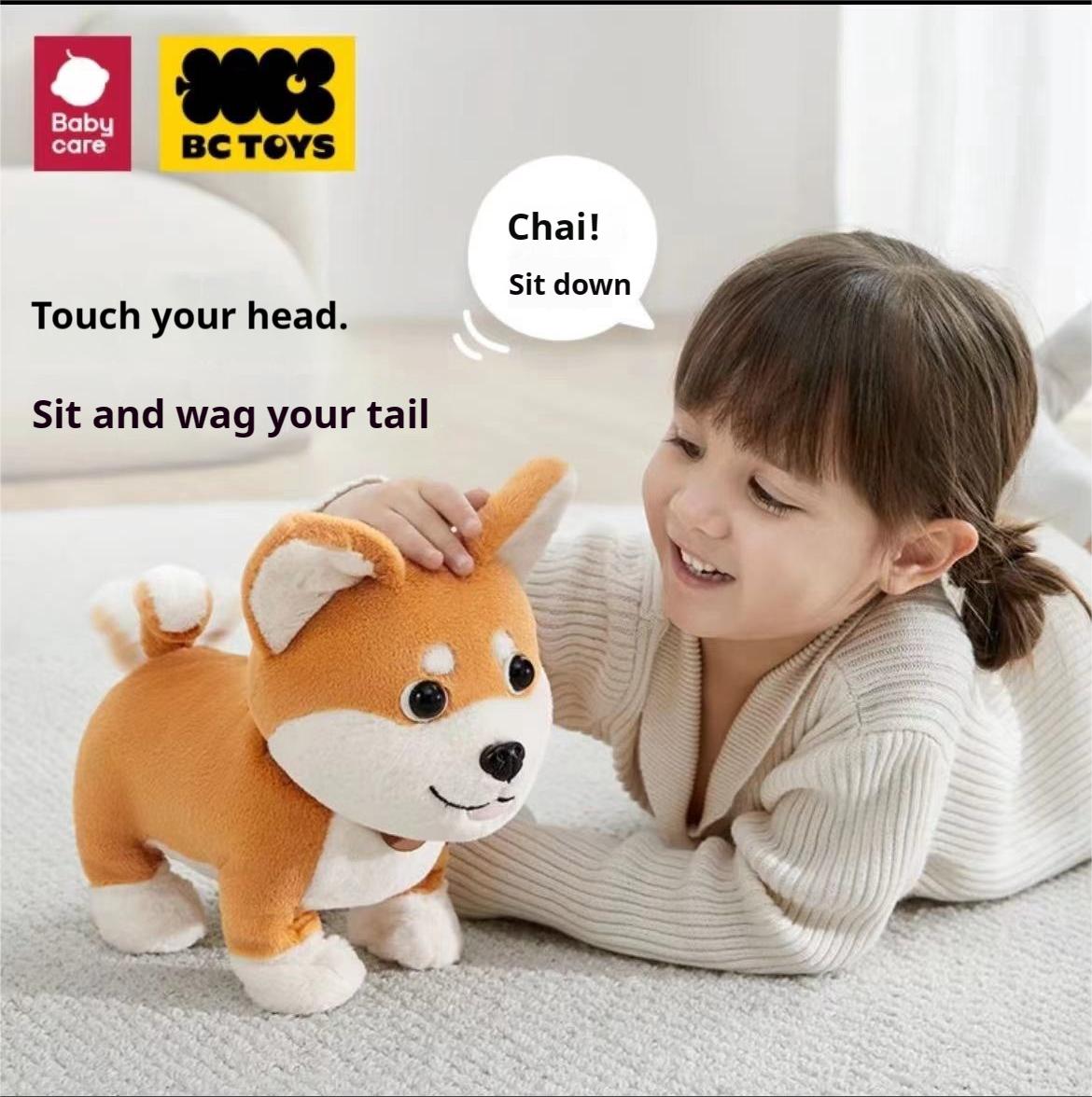 Children's plush toy puppy puzzle voice controlled simulation pet doll