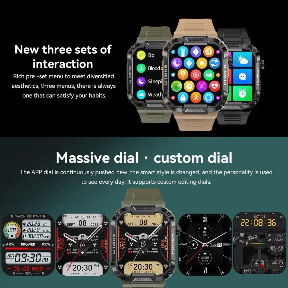 Military Smart Watch Men For Android IOS Ftiness Watches