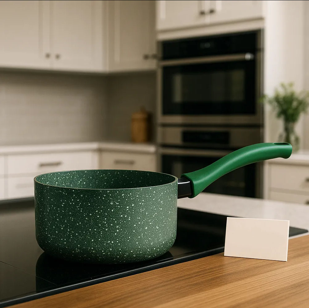 Prestige Premium Non-Stick Granite Saucepan – Heavy Base | Green Marble Coating