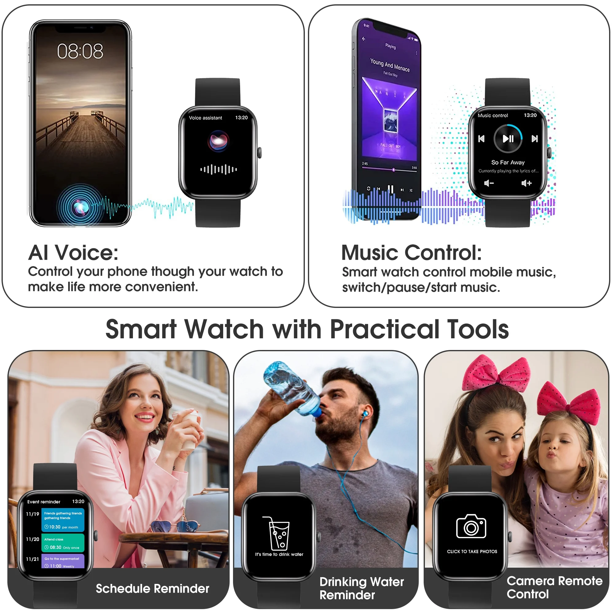 Smart Watch for Android and iPhone, GTS5 IP68 Waterproof Smartwatch for Women Men , Smart Watch with Bluetooth Call(Answer/Make Calls), Black