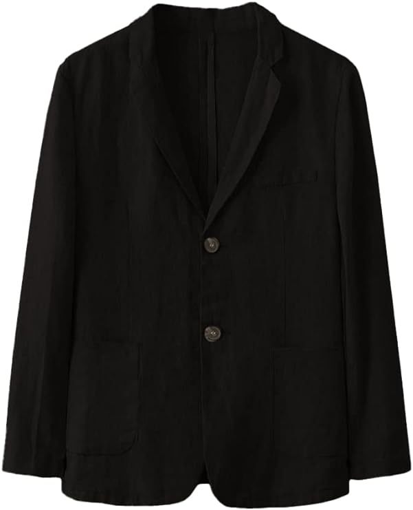 Mens Casual Suit Blazer Jackets Linen Lightweight Loose Fit Fashion Sports Coats