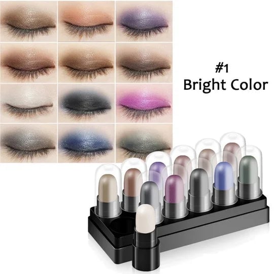 🎁2024 New Year Hot Sale🎁Eye pencil set 12 couleurs imperméable long lasting water Glitter Shimmer Eye Shadow Pen