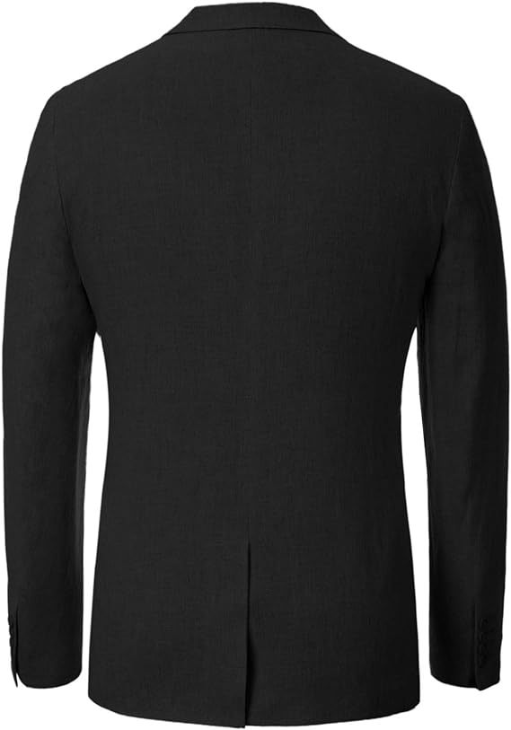 Men's Slim Fit Lightweight Linen Jacket Tailored Blazer Sport Coat