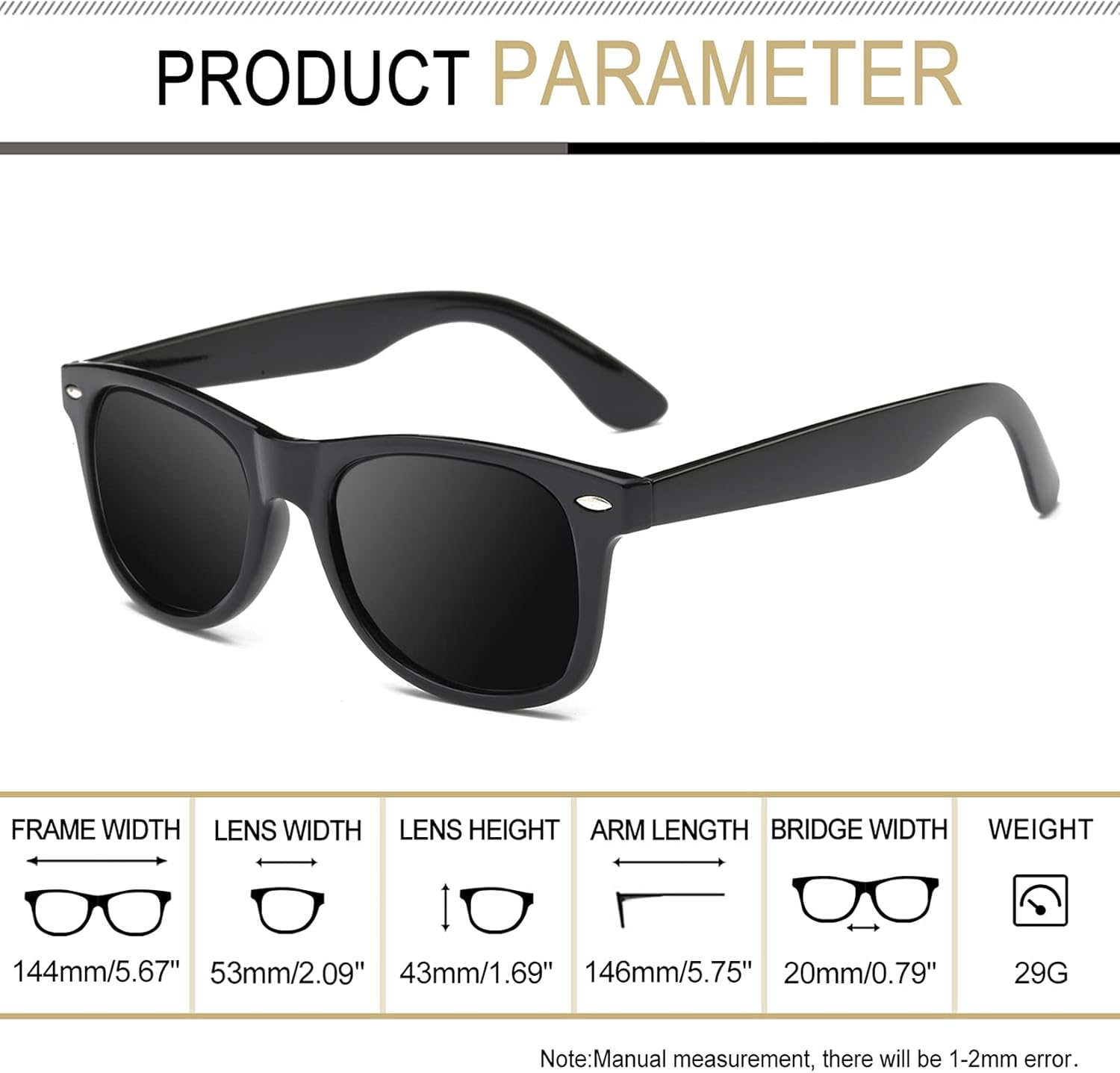 Joopin Square Sunglasses Polarized UV Protection Trendy Designer Sun Glasses Men Women