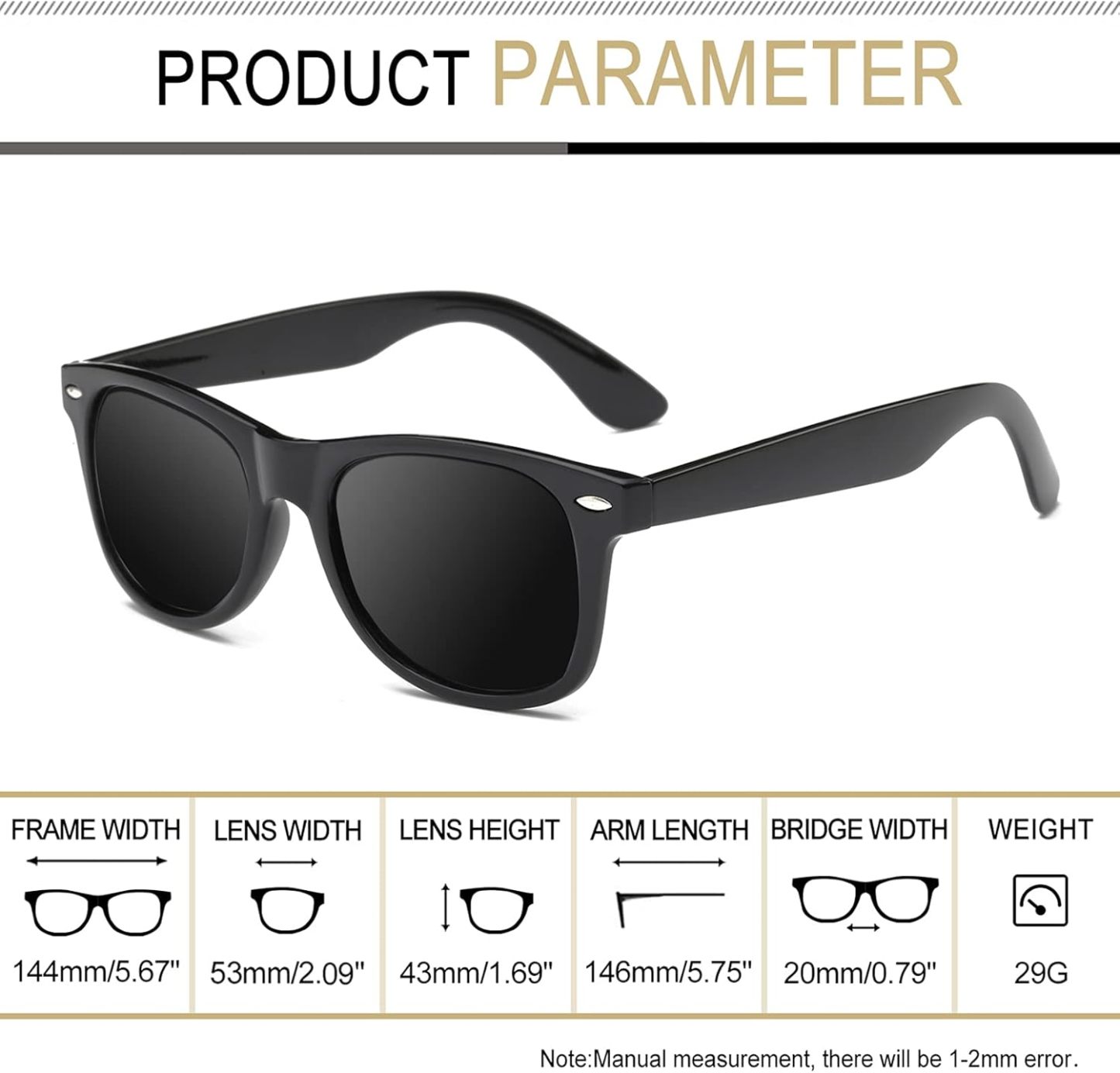 Joopin Square Sunglasses Polarized UV Protection Trendy Designer Sun Glasses Men Women