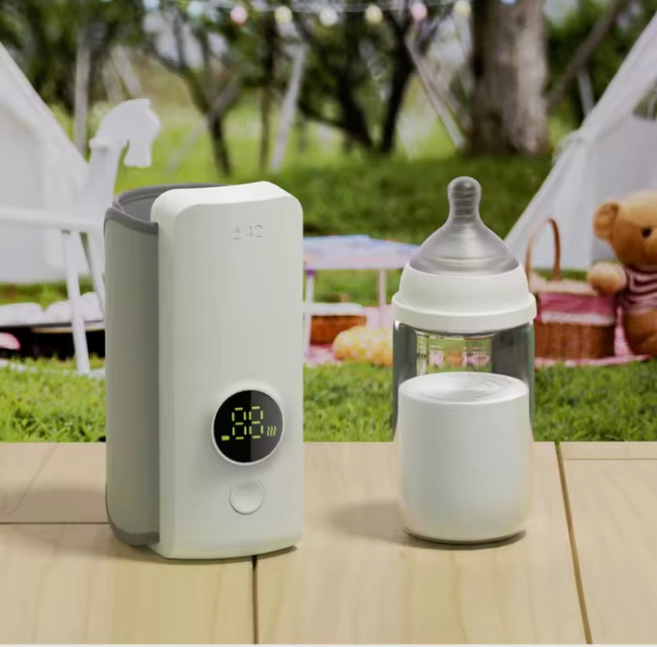 Smart Baby Milk Heater with Digital Temperature Display – Portable Bottle Warmer