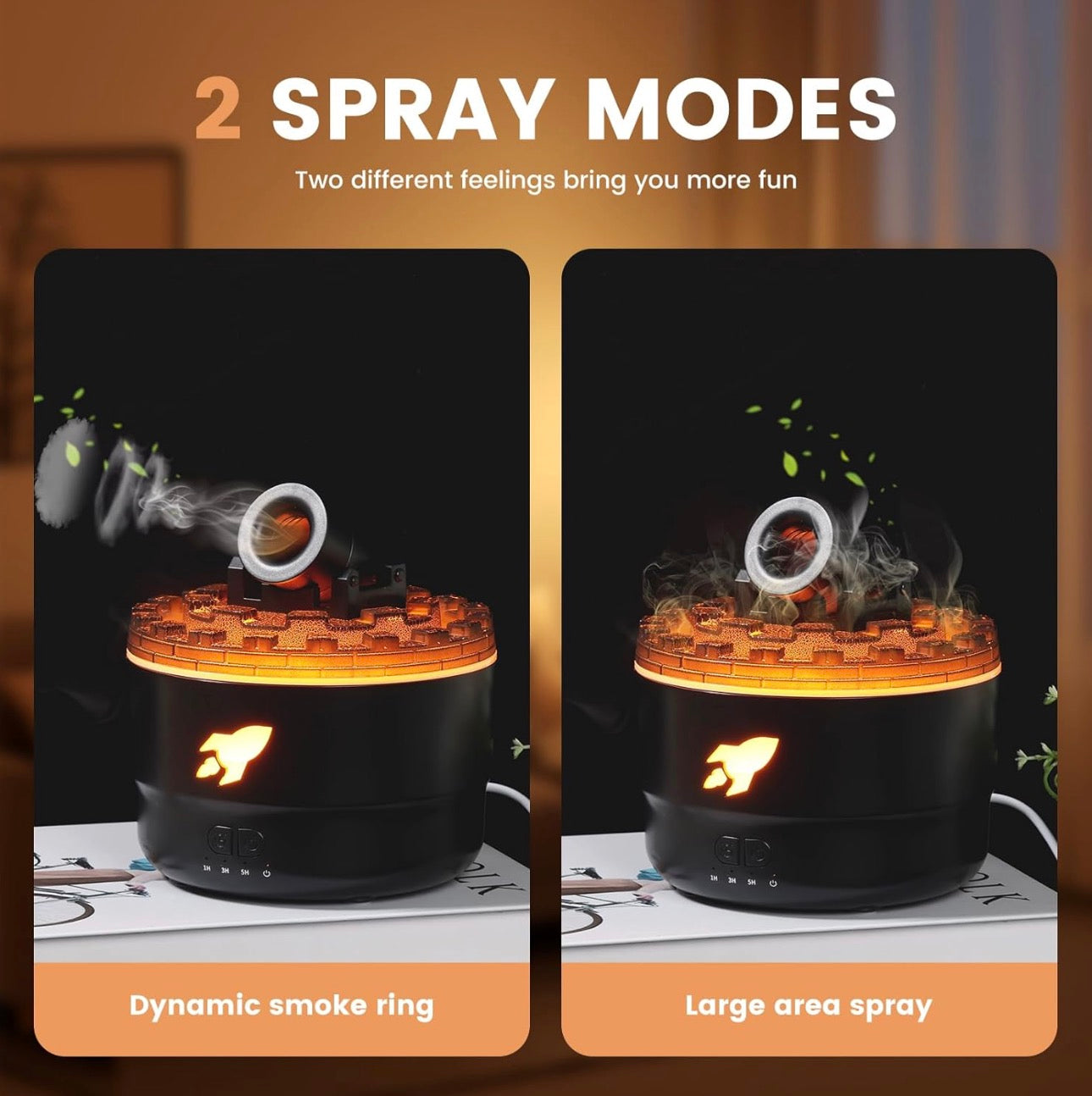 Rocket Blast 3D Mist Humidifier with Projection & Ambient Night Light – Ultra Cool Steam Diffuser