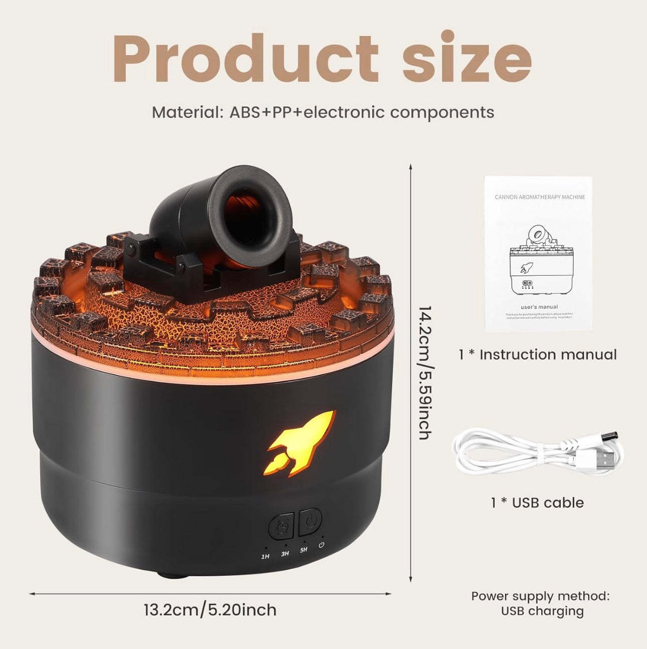 Rocket Blast 3D Mist Humidifier with Projection & Ambient Night Light – Ultra Cool Steam Diffuser