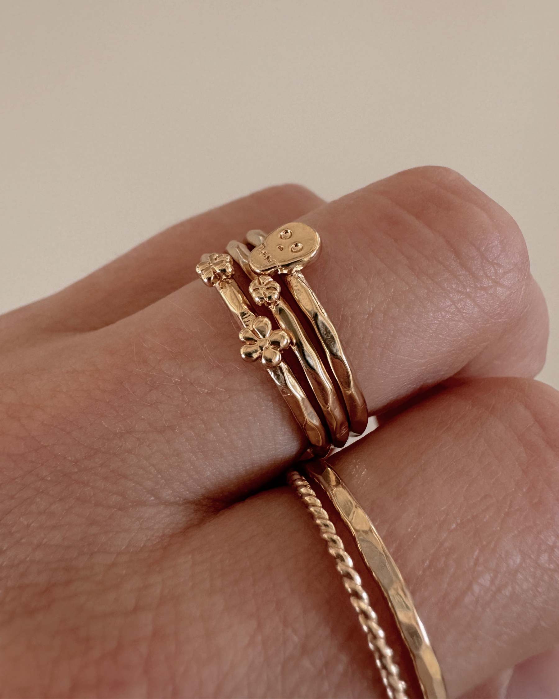 Heart Bones Ring Set