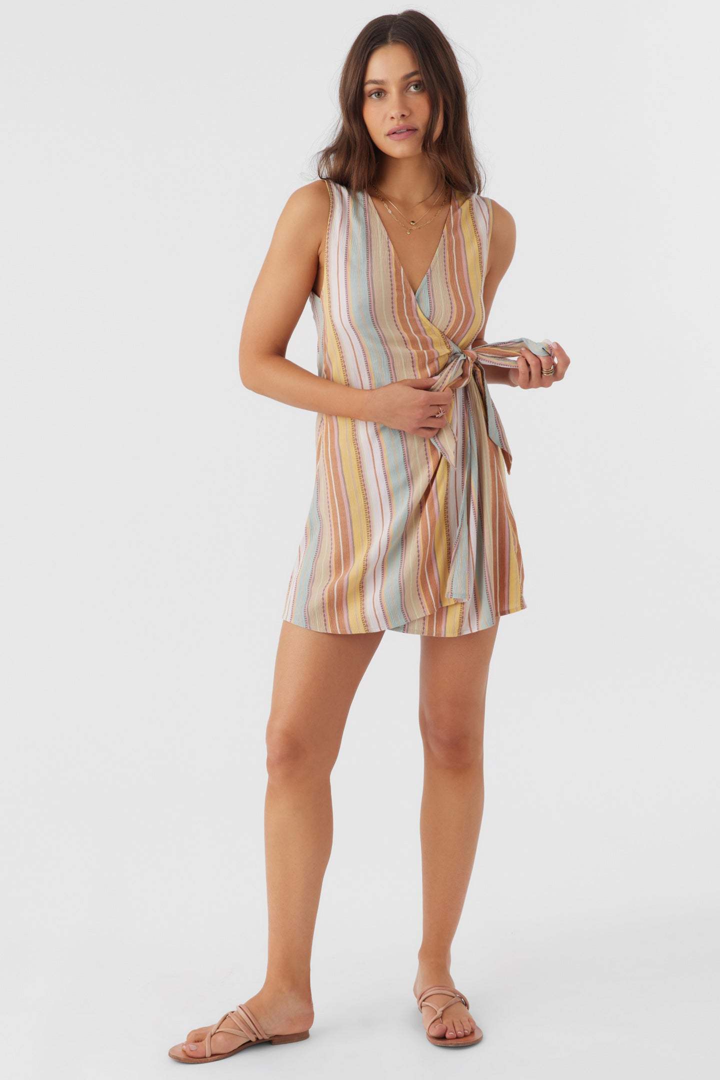 STRIPE WRAP DRESS