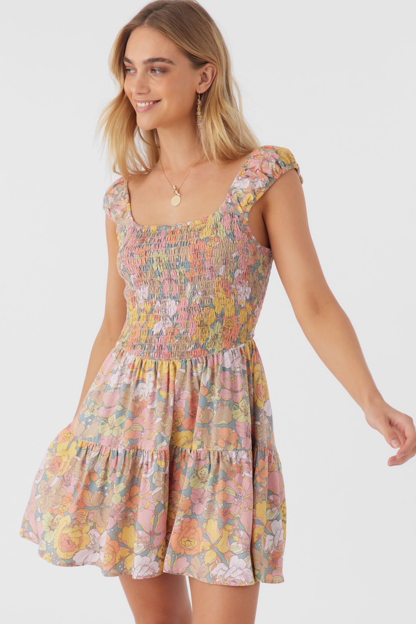 FLORAL SMOCKED DRESS