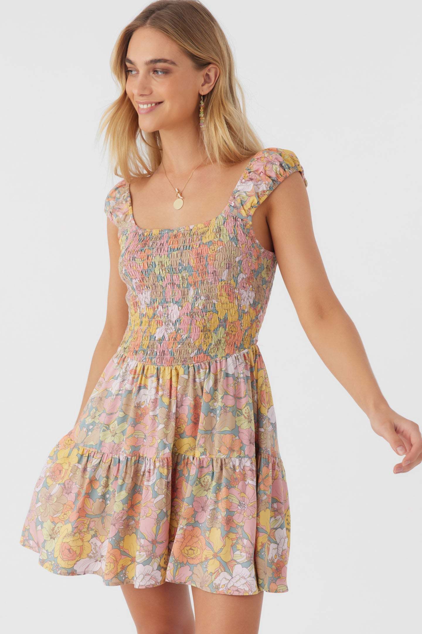 FLORAL SMOCKED DRESS