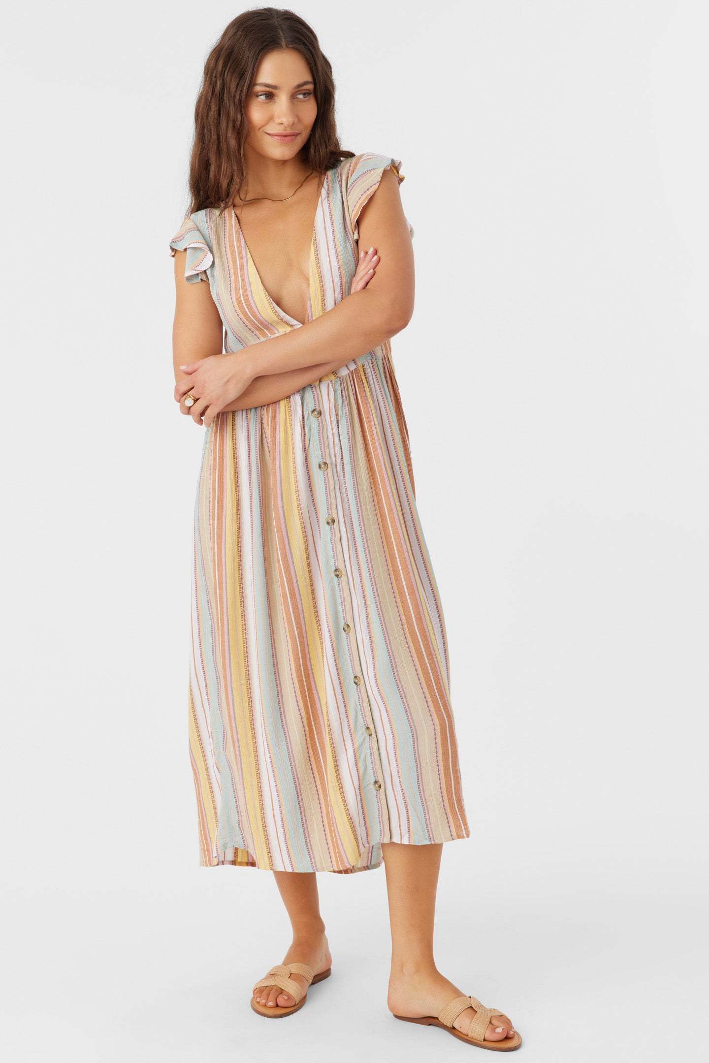RAINEY STRIPE MIDI DRESS