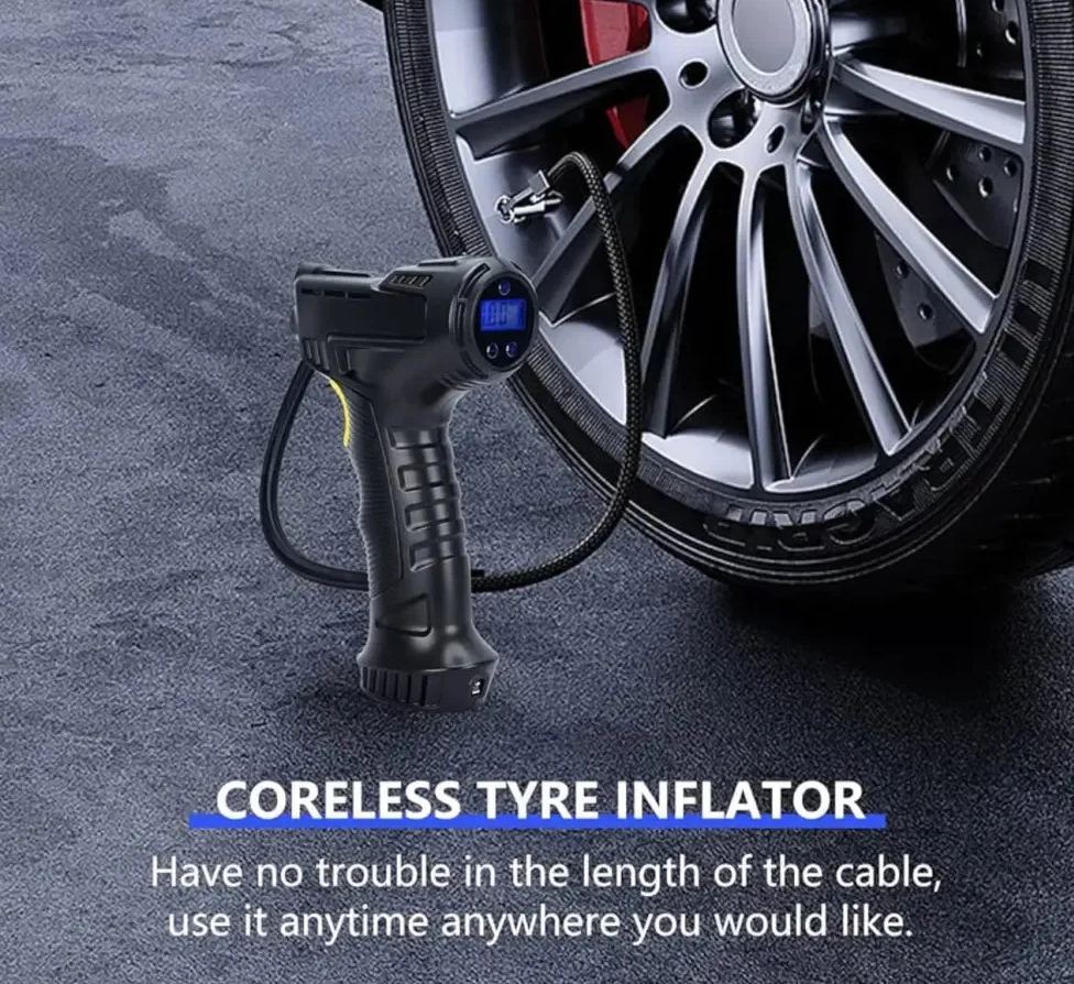 Premium Wireless Digital Tire Inflator with LCD Display – Fast Portable Air Pump