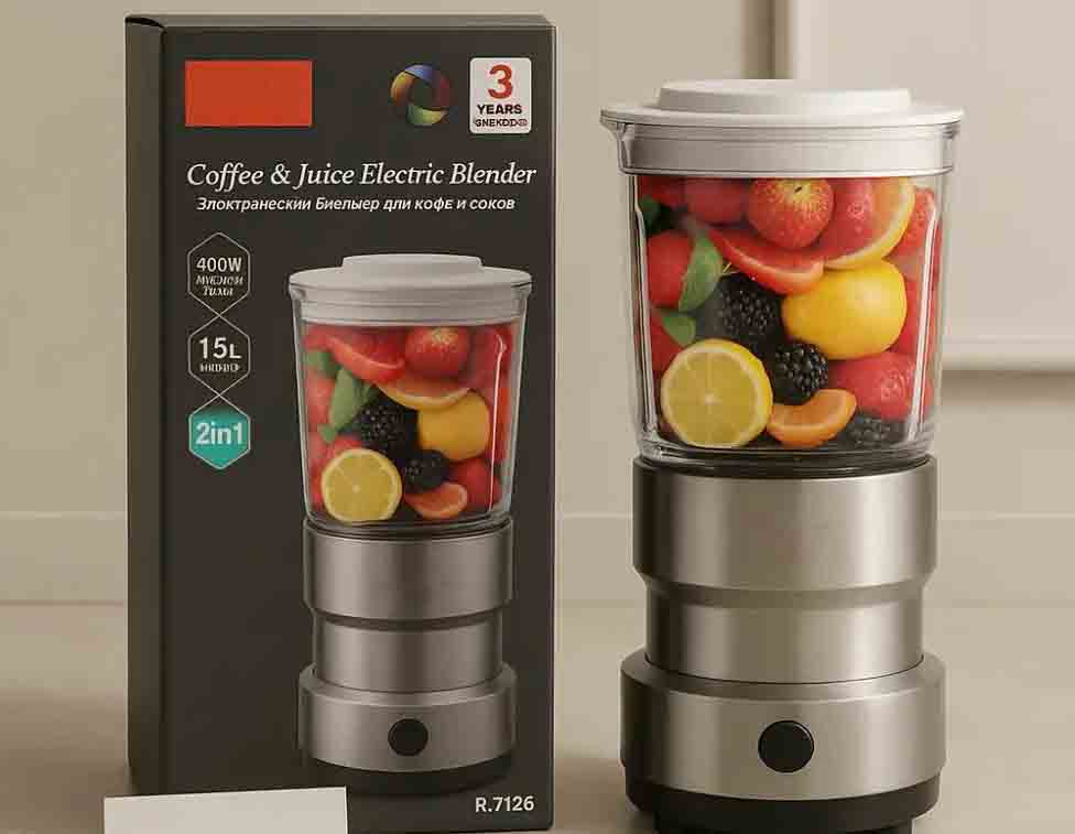 2-in-1 Coffee & Juice Electric Blender – 300W High-Speed Stainless Steel Grinder & Juicer (1.5L)