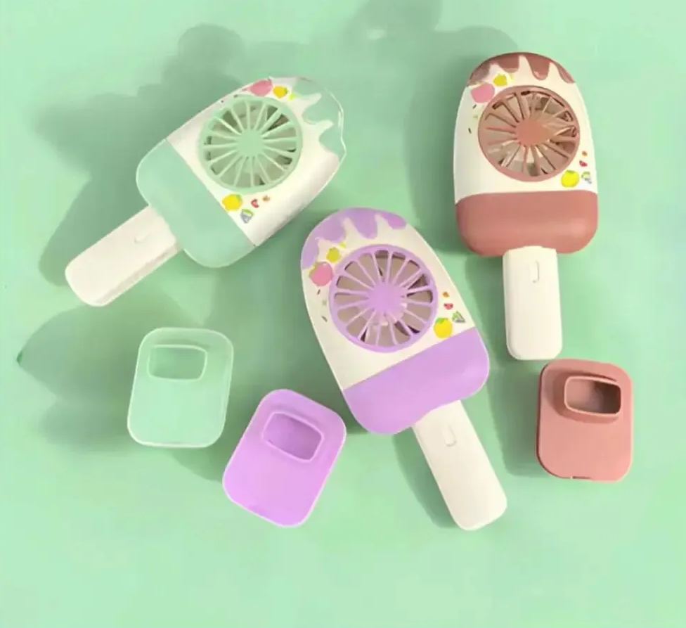 Popsicle USB Rechargeable Mini Fan – Cute Portable Summer Cooling Fan