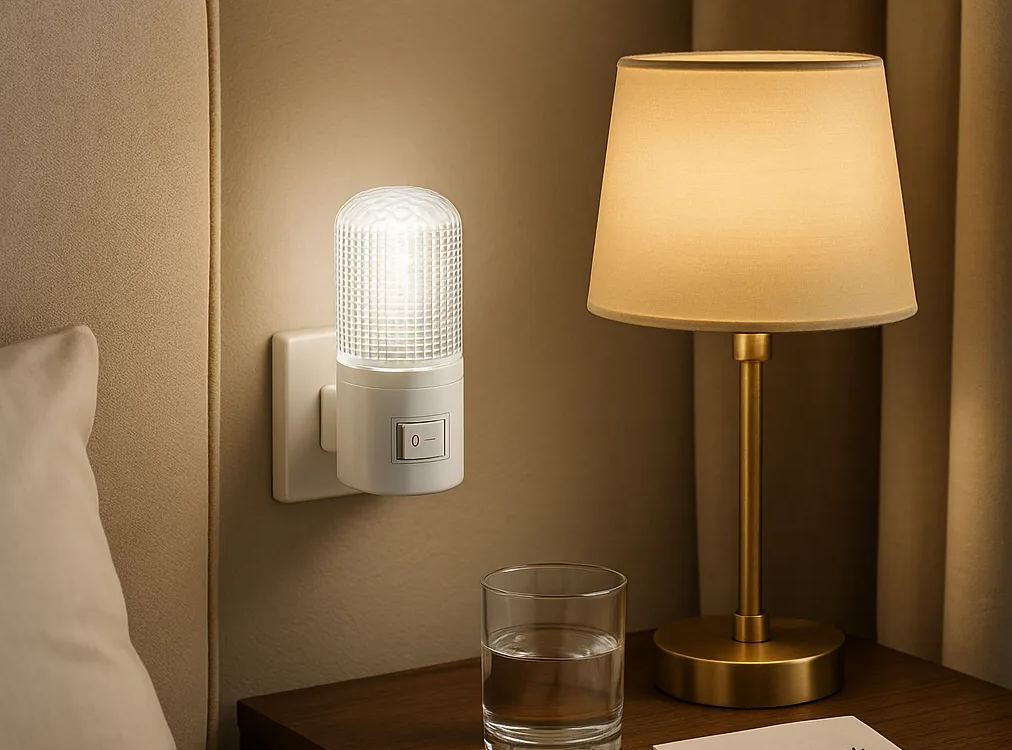 Premium LED Night Light with On/Off Switch – Energy Saving Plug-in Lamp for Bedroom, Living Room & Kids Room (Pair)