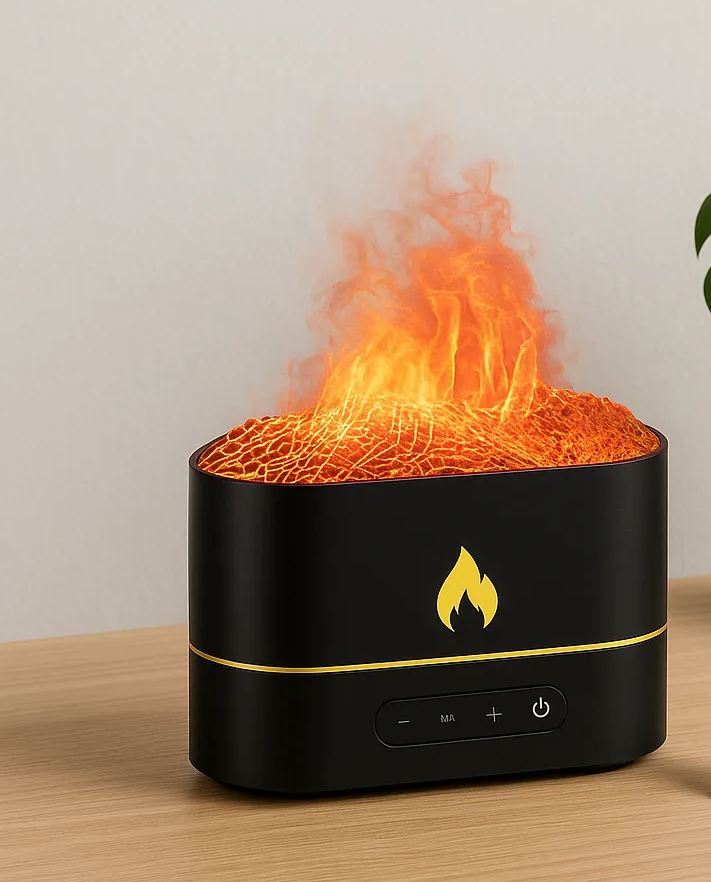 Flame Effect LED Humidifier – Ultra-Realistic Fire Mist Aromatherapy D ...