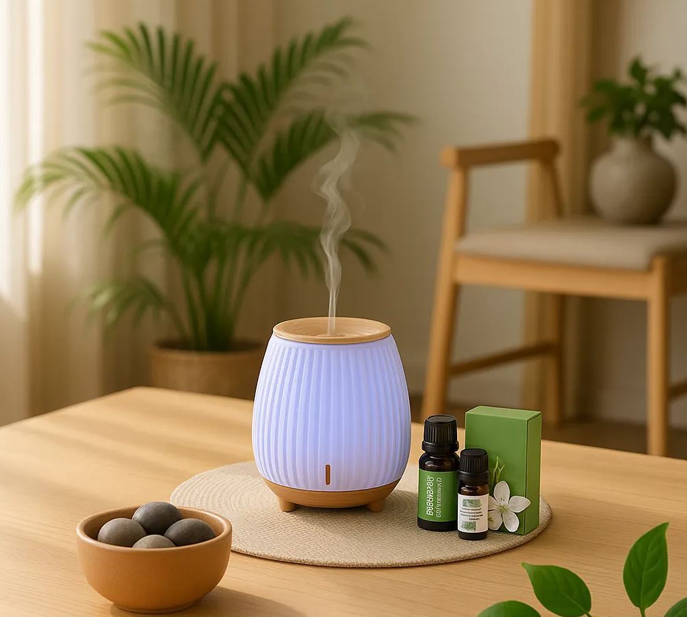 Ultrasonic Aroma Diffuser with LED Light & Essential Oils – Relaxing Home Fragrance Humidifier