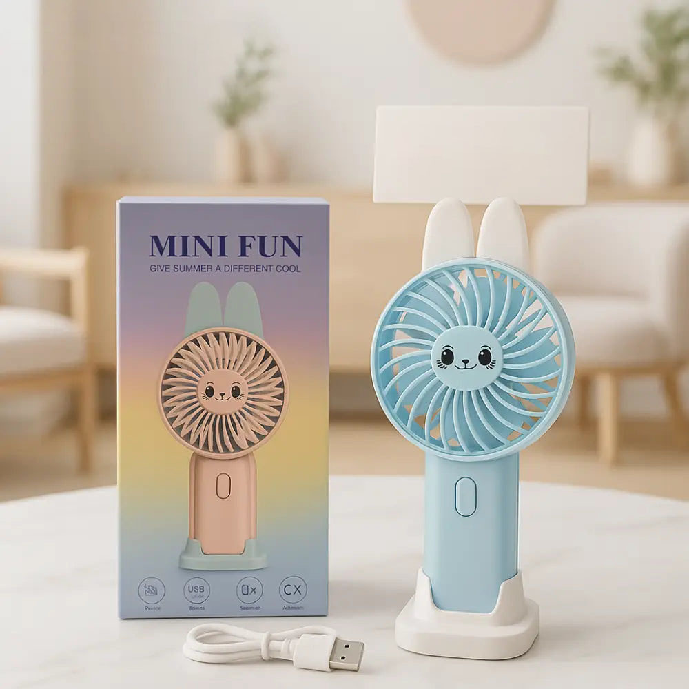 Mini Fun Portable USB Fan – Labubu Design Rechargeable Fan