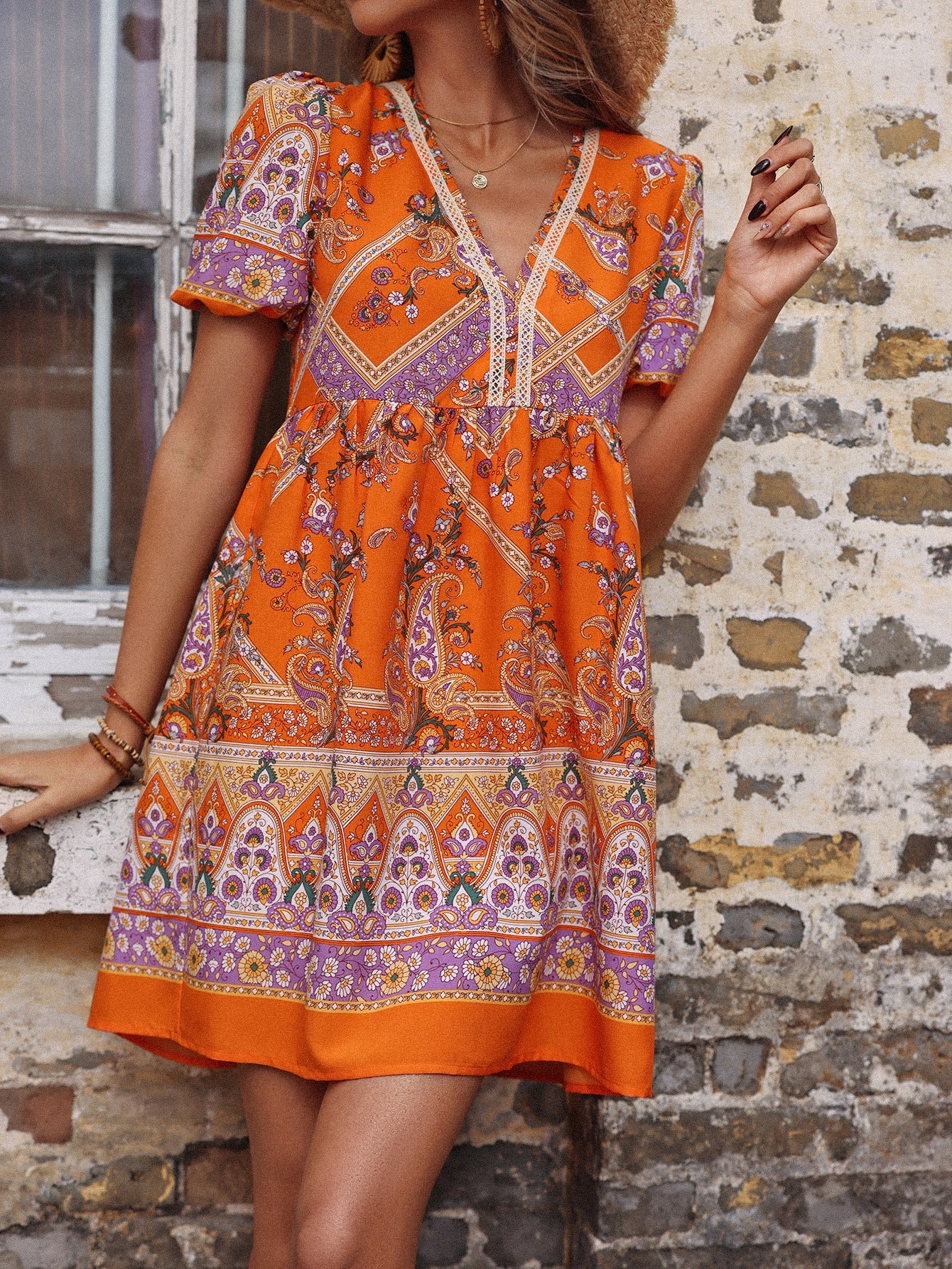 Plus Size Floral Print Cover Up Dress