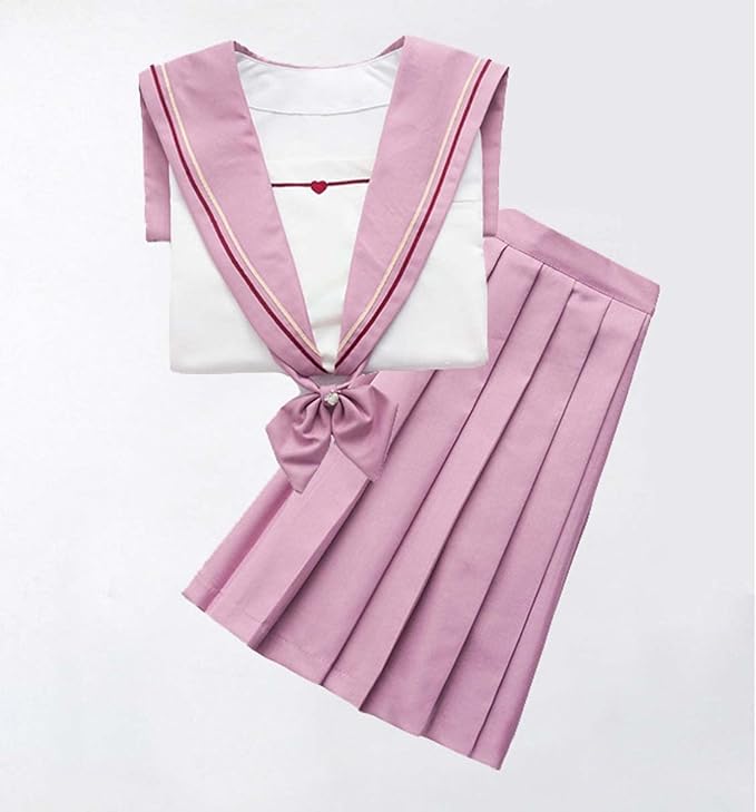 Summer Womens Japanese School Girl JK Skirt Costume,Cosplay Costumes,Mini Plaid Skirt with Bow Tie,Cute Halloween Uniform,Sexy Sailor Shirts Uniform